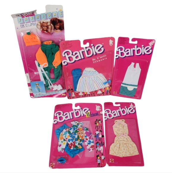 Vintage 80s Barbie Clothing Deadstock Set of 4 Packages 1 Flair Ski Outfit - Picture 1 of 16